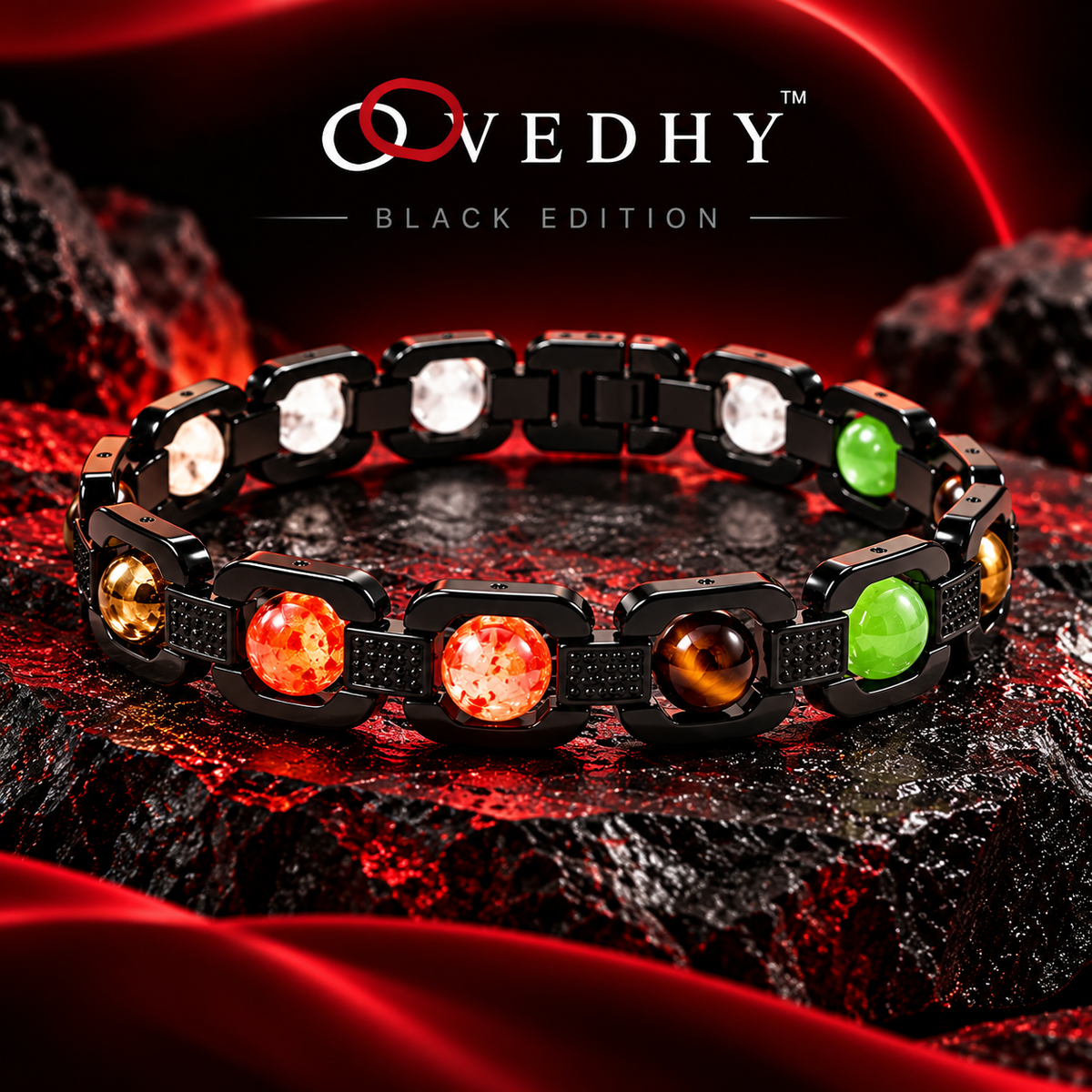 Metal Dhanyog Bracelet – Black